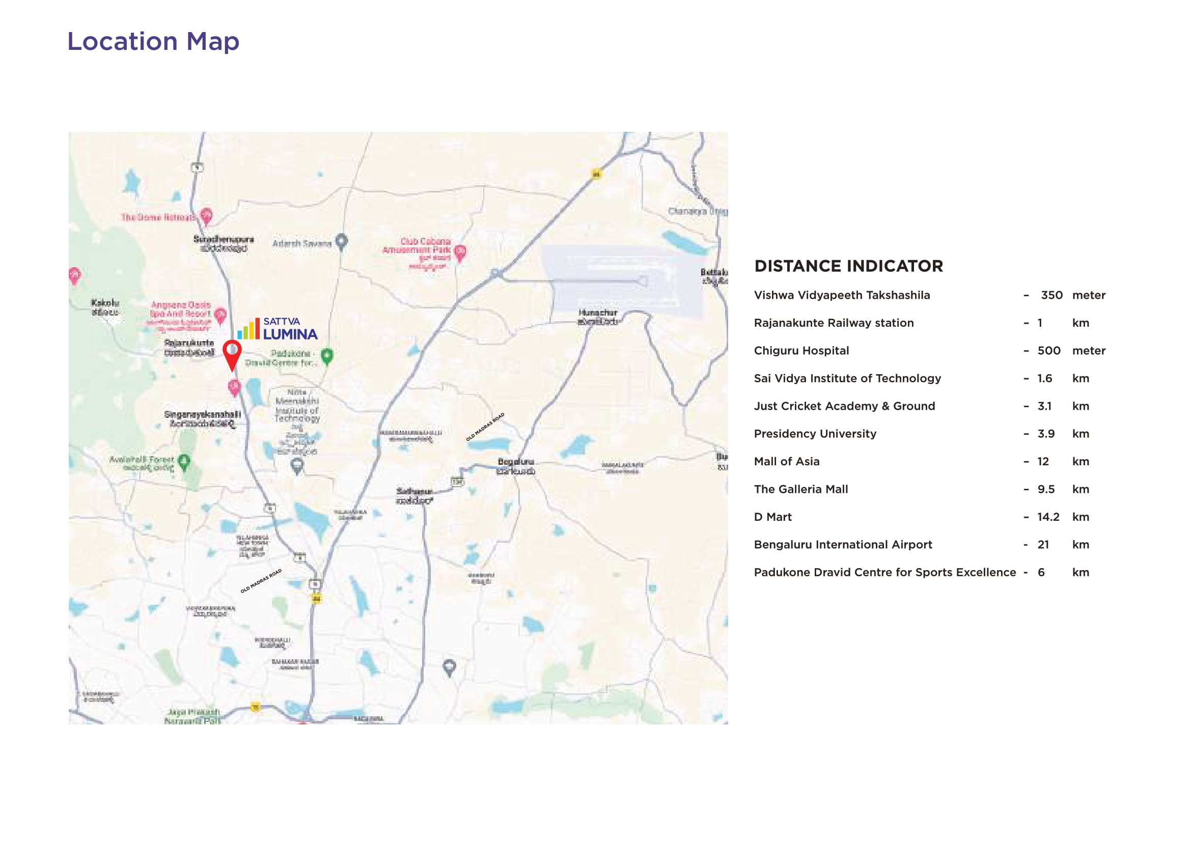 Sattva Lumina Location Map